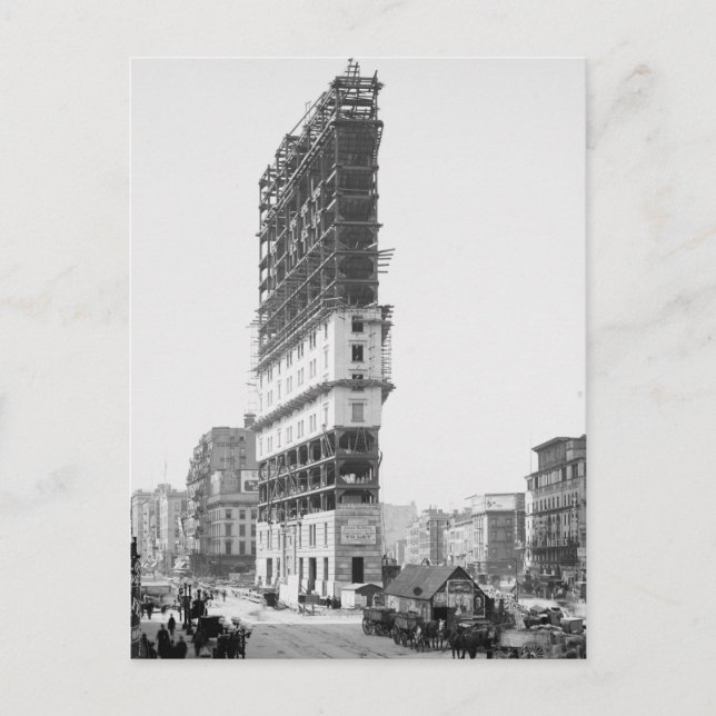 Carte Postale Times Building Under Construction, New York : 1904 (Devant)