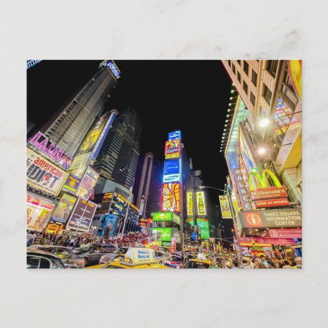 Carte Postale Times Carré dans la ville qui ne dort jamais (Devant)