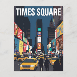 Carte Postale Times Square New York Taxi Cab Art