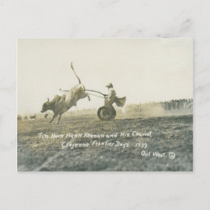 Carte Postale Tin Horn Hank Keenan et son char.