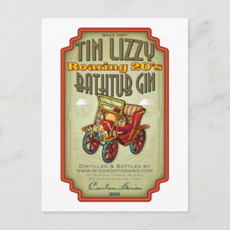 Carte Postale Tin Lizzy Baignoire Gin