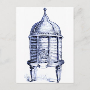 Carte Postale Tinte bleue de la ruche vintage