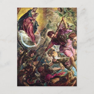 Carte Postale Tintoretto - Bataille de l'Archange Michael avec