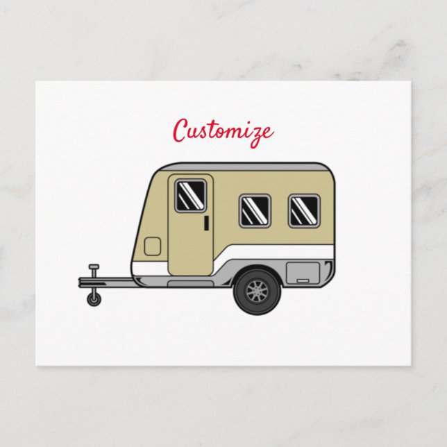 Carte Postale Tiny Tan Caravan Camper Thunder_Cove (Devant)