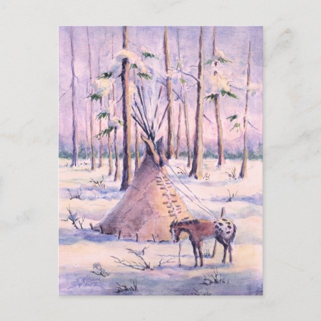 Carte Postale TIPI, APPY & SNOW par SHARON SHARPE (Devant)