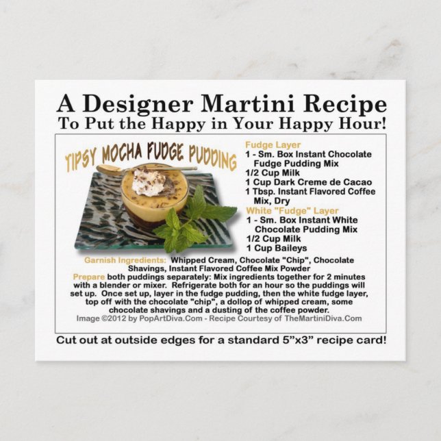 Carte Postale Tipsy Mocha Fudge Pudding Recette (Devant)