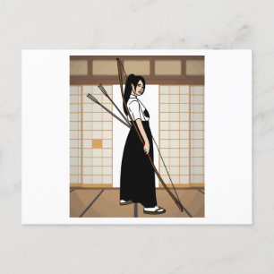 Carte Postale Tir À L'Arc Avec Bow Et Flèche