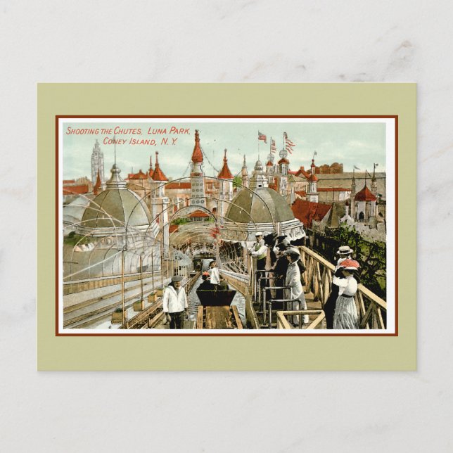 Carte Postale Tir aux chutes à Luna Park à Coney Island (Devant)