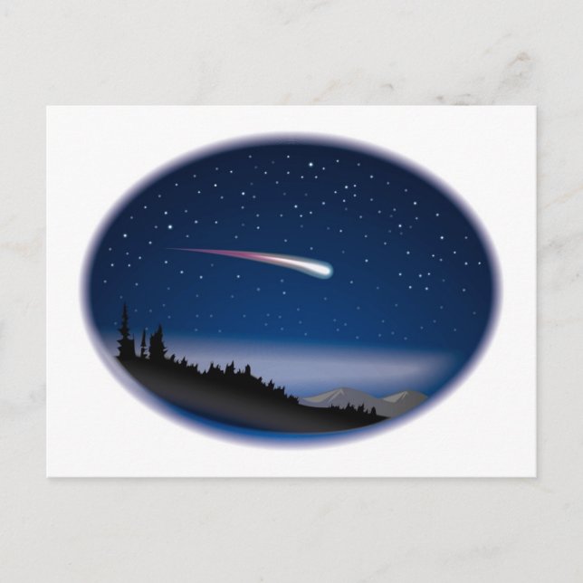 Carte Postale Tir une étoile sur le paysage nocturne (Devant)