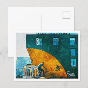 Carte Postale Tirana Albanie Belle peinture à l'huile paysage