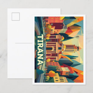 Carte Postale Tirana Albanie Voyage artistique coloré