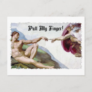 Carte Postale Tirez mon doigt - Humour de départ de la création 