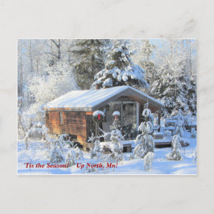Carte Postale 'Tis the Season Up North Cottage, Vacances d'hiver