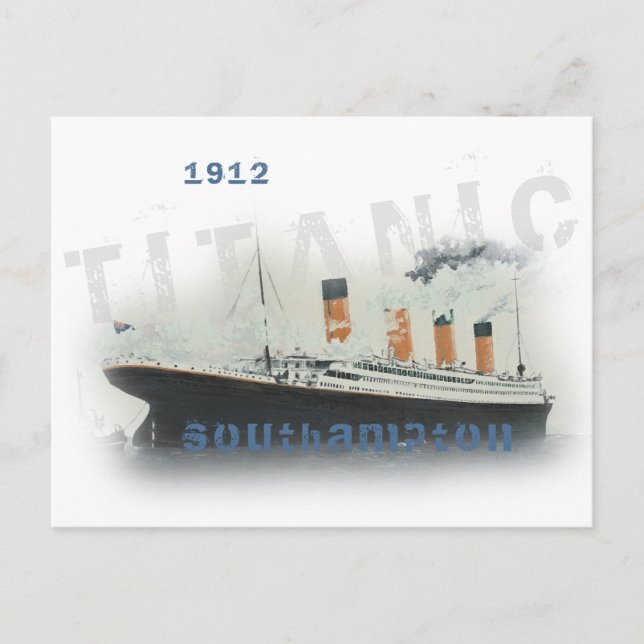 Carte Postale Titanic Texte personnalisé Vintage (Devant)