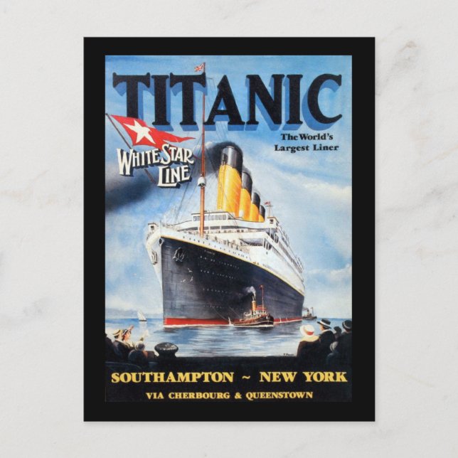 Carte Postale Titanic White Star Line - Le plus grand Liner du m (Devant)