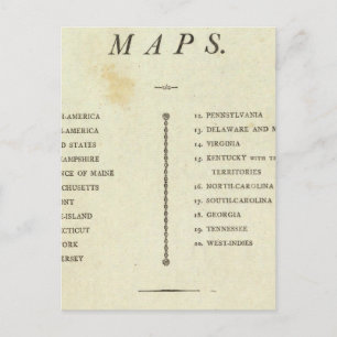 Carte Postale Titre Page atlas américain