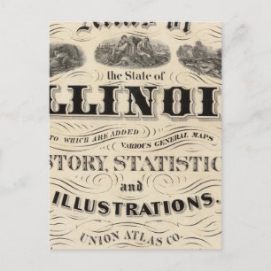 Carte Postale Titre Page Atlas de l'Etat de l'Illinois