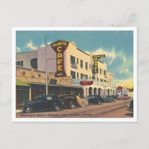 Carte Postale Titusville, Floride Scène de rue vintage années 19