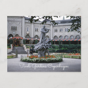 Carte Postale Tivoli Gardens Parc d'attractions Vintage Copenhag
