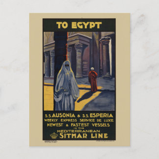 Carte Postale To Egypt Vintage Travel Poster 1928