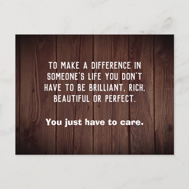 Carte Postale To make a difference in someone's life wood (Devant)
