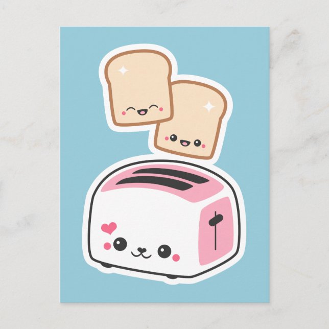 Carte Postale Toaster rose mignon (Devant)