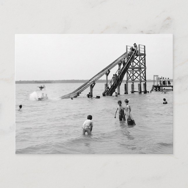 Carte Postale Toboggan aquatique, île Bois Blanc, MI 1903 (Devant)