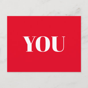 Carte Postale Toi, Amour, Heureuse Sainte-Valentin, Rouge blanc