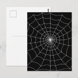 Carte Postale toile d'araignée Halloween noir et blanc motif got