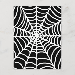 Carte Postale Toile d'araignée noire et blanche