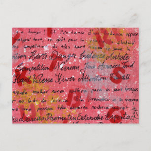 Carte Postale Toile peinte et écrite