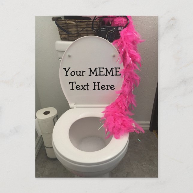 Carte Postale Toilette Bowl Funny Creer un MEME (Devant)