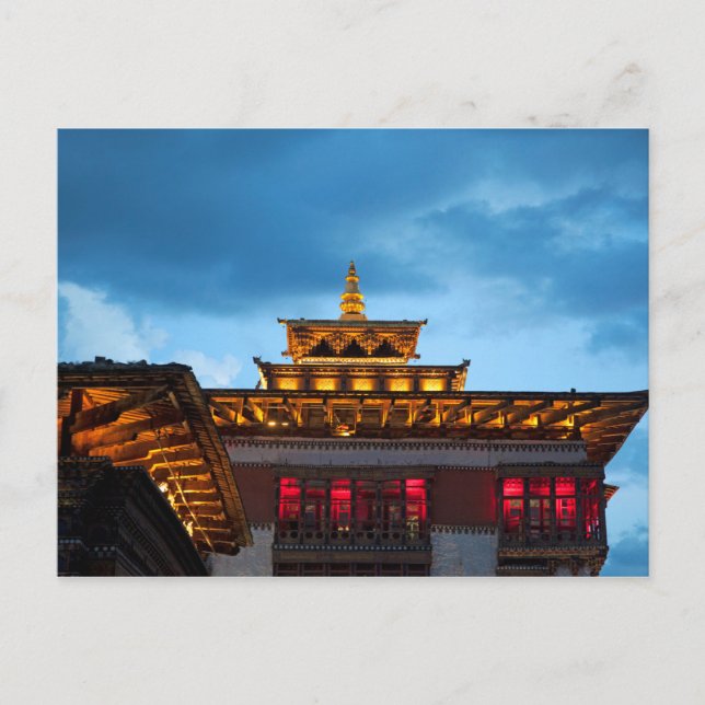 Carte Postale Toit bouddhiste Dzong (Devant)