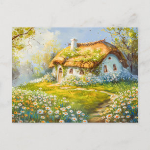 Carte Postale Toit de chaume Cottage par Daisy Meadow