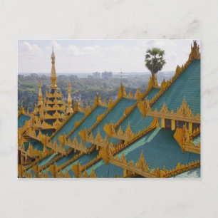 Carte Postale Toits de la pagode Shwedagon, Yangon, Myanmar