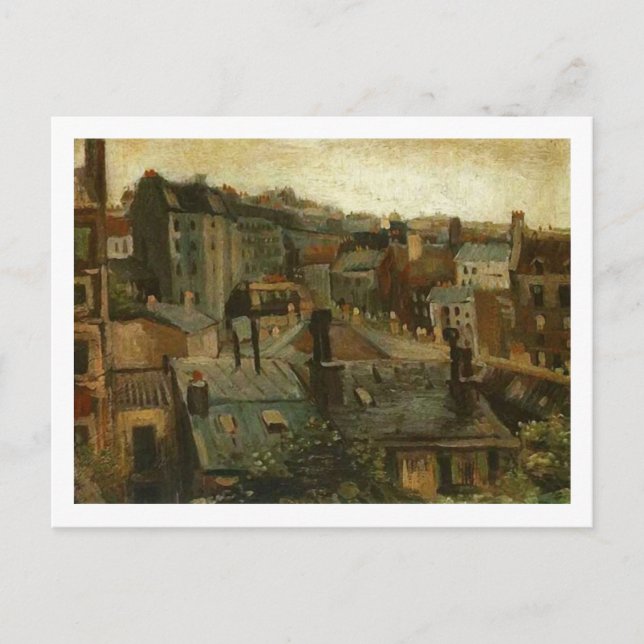 Carte Postale Toits et sacs de maisons, Van Gogh Art (Devant)