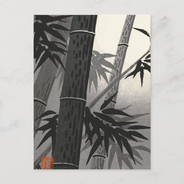 Carte Postale Tokuriki Bamboo et Sun japonais fine art (Devant)