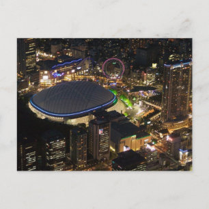Carte postale Tokyo Dome par nuit, Tokyo, Japon