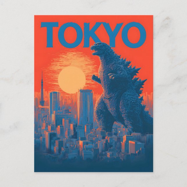 Carte Postale Tokyo Godzilla vintage (Devant)