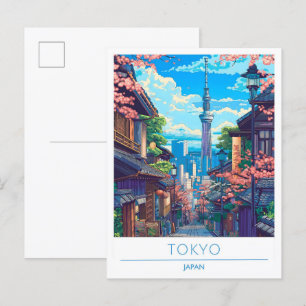 Carte Postale Tokyo Japon Vintage voyage d'art