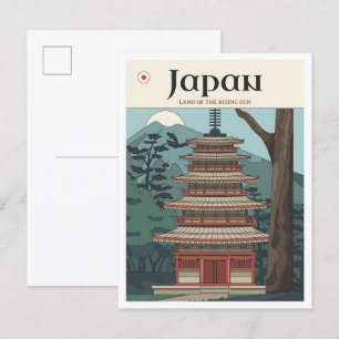 Carte Postale Tokyo Japon Voyage Vintage d'illustration