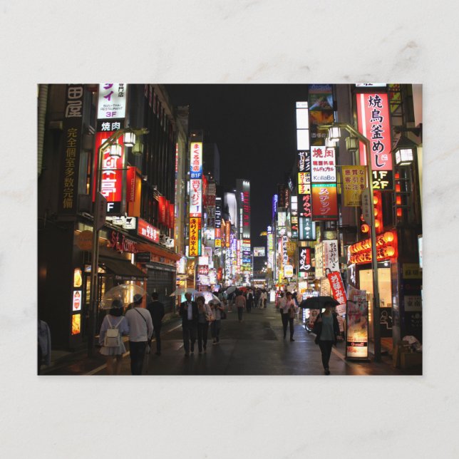 Carte Postale Tokyo néons la nuit (Devant)