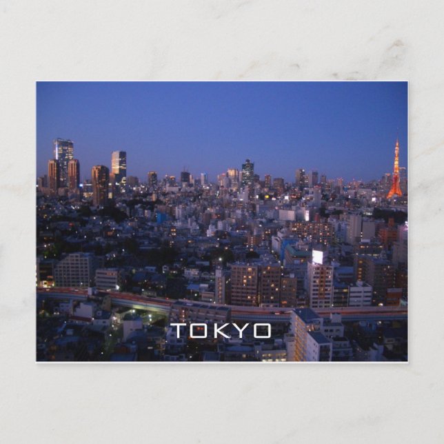 Carte Postale Tokyo night skyline (Devant)