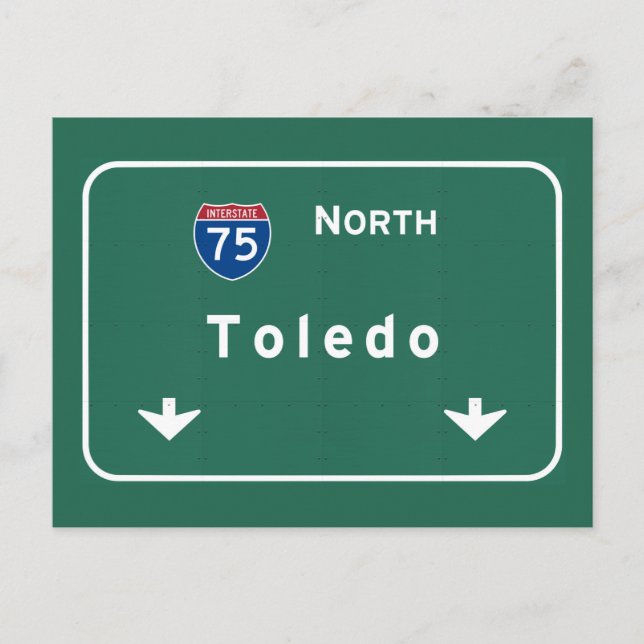 Carte Postale Toledo Ohio oh Autoroute Interstate Autoroute : (Devant)