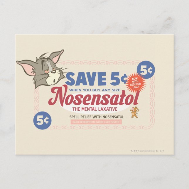 Carte Postale Tom Et Jerry Nosensatol Coupon (Devant)