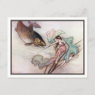 Carte Postale Tom et la truite par Warwick Goble