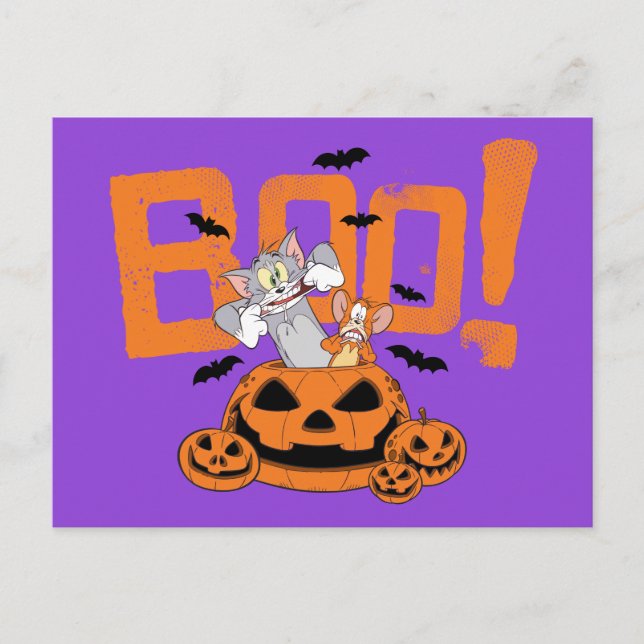 Carte Postale Tom & Jerry | Happy Halloween Boo (Devant)