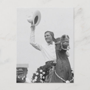 Carte Postale Tom Mix agite son chapeau