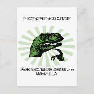 Carte Postale Tomates Philosoraptor et Ketchup