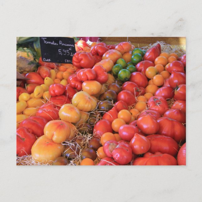 Carte Postale Tomates sur un marché français (Devant)